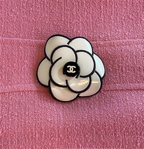 chanel leather camellia brooch|Chanel vintage brooch.